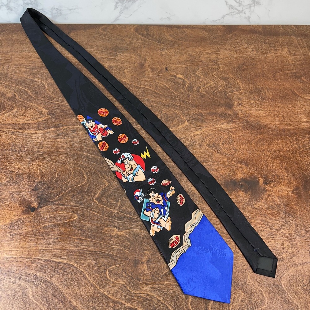 Fred Flintstone 1993 Vintage Baseball MVP Hanna Barbera Neck Tie‎